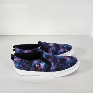Vans Womens Slip Ons Skate Shoes Space Galaxy Celestial Cosmic Sz 6 US 38 EU